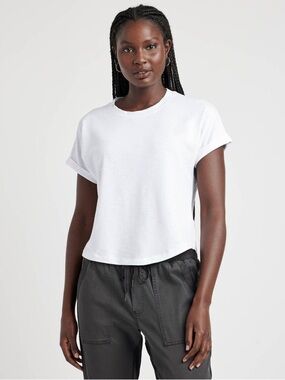 NWT Splendid Women’s White Skye Short Sleeve Slub Classic Crewneck Tee